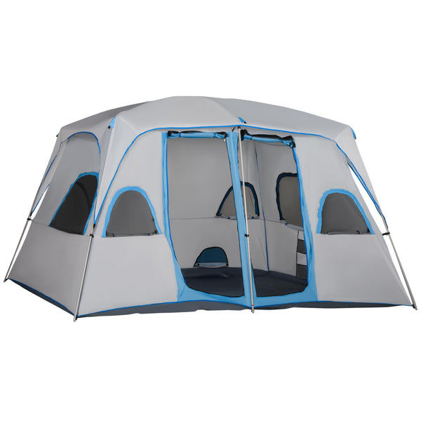 Tente de camping 4-8 personnes 4x2,75x2,1m en tissu taffetas gris sconto