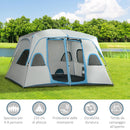 Tenda da Campeggio 4-8 Persone 4x2,75x2,1m in Tessuto Taffetà Grigio