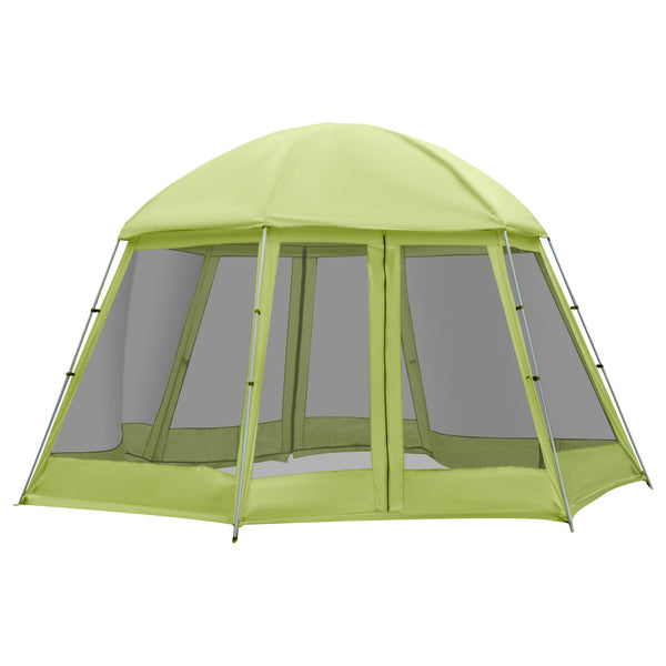 acquista Tente de Camping 6-8 Personnes Ø4,93x2,4m en Tissu Taffetas Vert