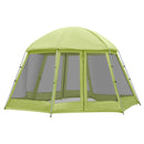 Tenda da Campeggio 6-8 Persone Ø4,93x2,4m in Tessuto Taffetà Verde