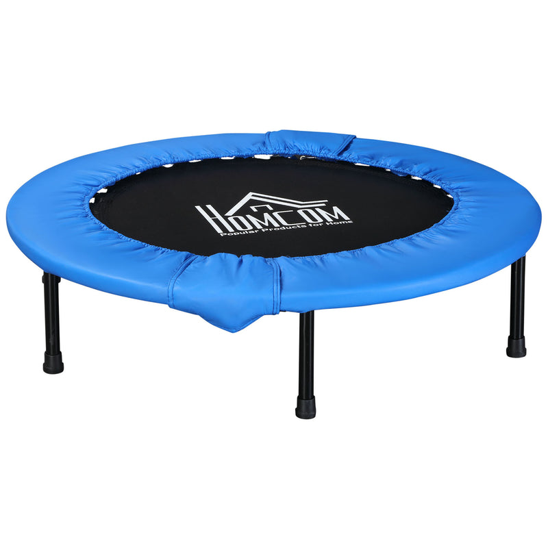 Trampolino Elastico Fitness Ø101,5 x 23 cm in Acciaio e PVC Nero e Blu