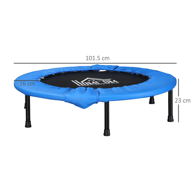 Trampolino Elastico Fitness Ø101,5 x 23 cm in Acciaio e PVC Nero e Blu
