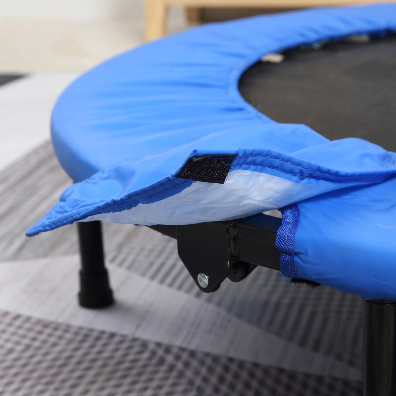 Trampolino Elastico Fitness Ø101,5 x 23 cm in Acciaio e PVC Nero e Blu