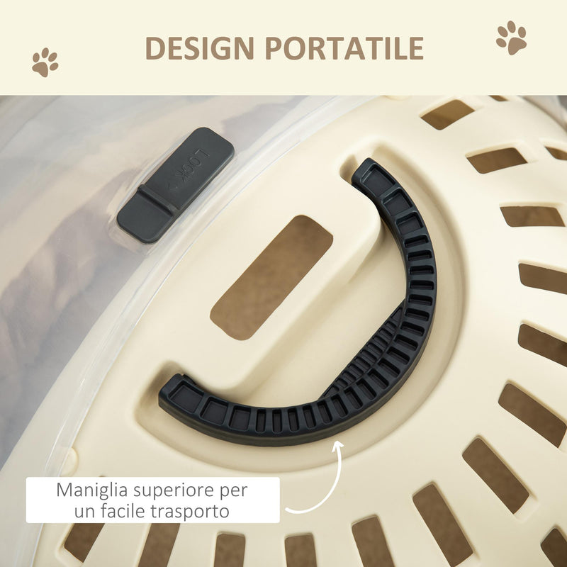 Trasportino Cuccia per Gatti Ø41x35,2 cm con Peluche Interno Beige