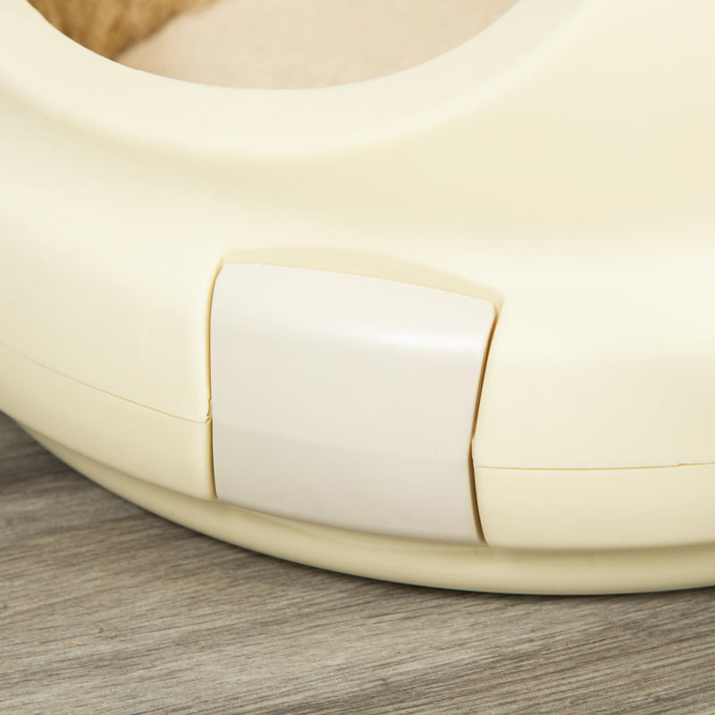 Trasportino Cuccia per Gatti Ø41x35,2 cm con Peluche Interno Beige