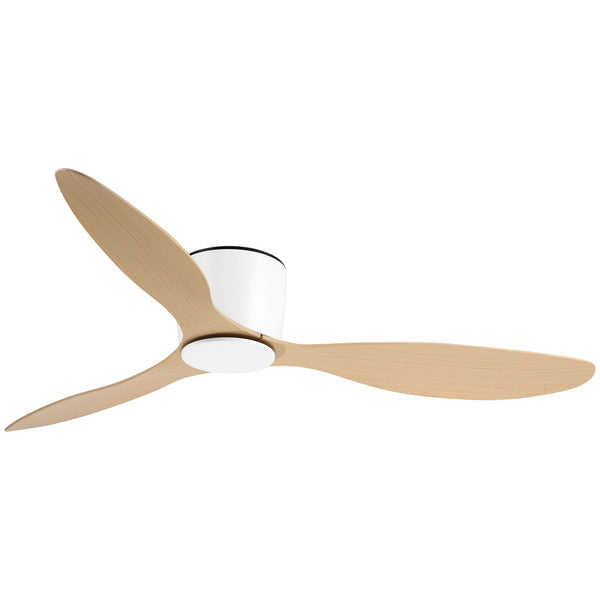 prezzo Ventilateur de Plafond 3 Pales Ø112x25 cm 6 Vitesses Bois Naturel et Blanc