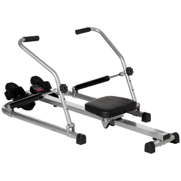 sconto Rameur Fitness 129x70x70 cm avec écran en acier et ABS noir et gris