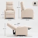 Poltrona Relax 67x157x87 cm Reclinabile Manualmente a 135° con Poggiapiedi in Tessuto Beige      