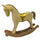 Cheval à bascule décoratif en bois beige doré cm 37x8xh32