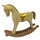 Cheval à bascule décoratif en bois beige doré cm 37x8xh32