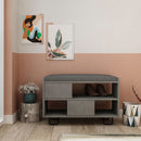 Scarpiera Panca 83,5x35,5x53,5 cm in MDF Troy Grigio