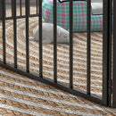 Box per Cani 164x164x80 cm a 8 Pannelli Modulabili con 9 Picchetti in Acciaio Nero      