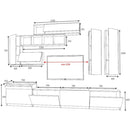 Parete attrezzata Domino 280 cm bianco rovere