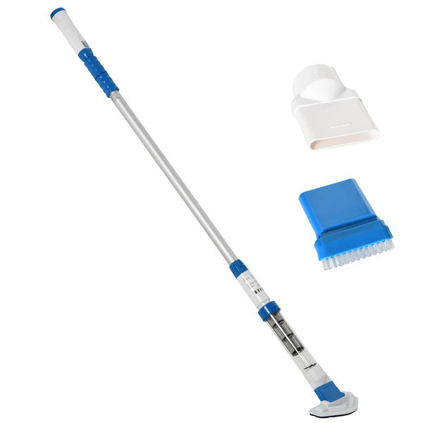 online Aspirateur de piscine portable 210x17x7 cm avec manche télescopique blanc et bleu