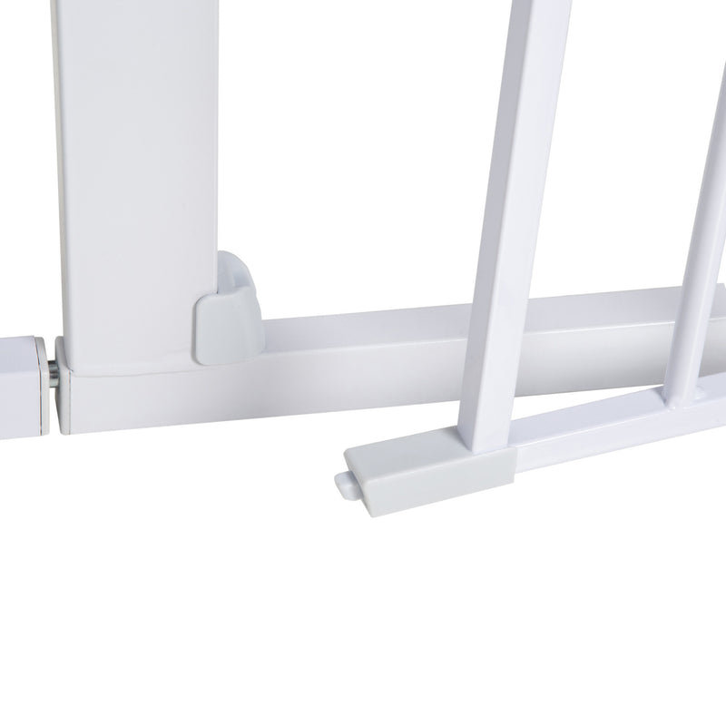 Cancelletto Sicurezza Regolabile per Cani 75-96 cm in Acciaio e Plastica Bianco