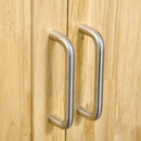 Carrello da Cucina 2 Cassetti 4 Ante 136x47x91,5 cm con Ruote in Legno Naturale