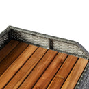 Panchina Contenitore da Giardino 121x50x50 cm in Legno e Rattan Grigio