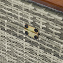 Panchina Contenitore da Giardino 121x50x50 cm in Legno e Rattan Grigio