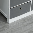 Cassettiera 72x35x62 cm 6 Cassetti in Tessuto Non Tessuto e MDF Bianco e Grigio