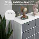 Cassettiera 72x35x62 cm 6 Cassetti in Tessuto Non Tessuto e MDF Bianco e Grigio