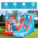 Castello Giostra Gonfiabile 333x280x210 cm con Scivolo Trampolino e Piscina Multicolore