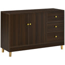Credenza 3 Cassetti 2 Ante 120x42,5x80 cm in MDF Marrone
