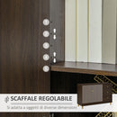 Credenza 3 Cassetti 2 Ante 120x42,5x80 cm in MDF Marrone