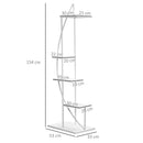 Set 2 Fioriere 5 Ripiani 53x33x154 cm in Metallo Bianco