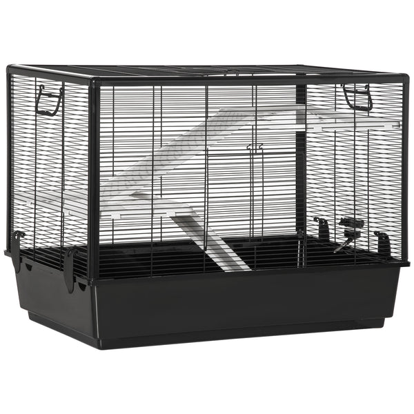 Cage pour cochon d'Inde 80x48x58 cm avec rampe noire sconto