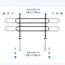 Griglia Divisoria Regolabile 87-135 cm per Trasporto Cani in Auto Nera