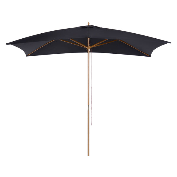 Parasol de jardin rectangulaire 2x3m en bois et polyester noir online