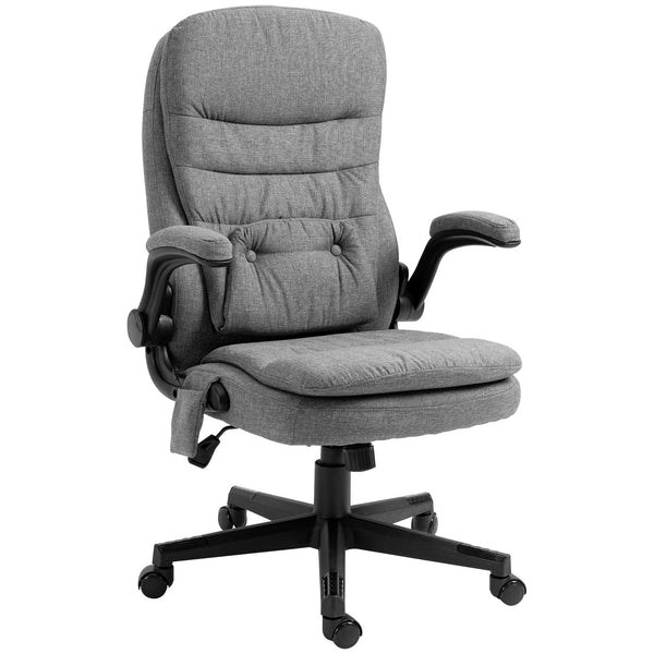 prezzo Fauteuil de bureau massant présidentiel en tissu effet lin gris