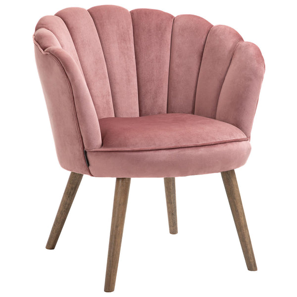 sconto Fauteuil rembourré 66x72x79 cm en velours rose