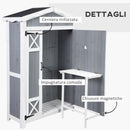 Casetta Box da Giardino 132x50x184 cm in Legno Grigio