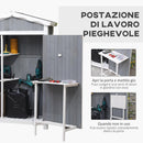 Casetta Box da Giardino 132x50x184 cm in Legno Grigio