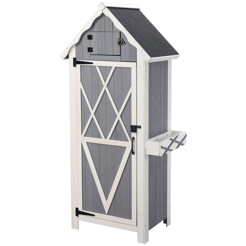 Casetta Box da Giardino 84x54x179 cm in Legno Grigio