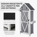 Casetta Box da Giardino 84x54x179 cm in Legno Grigio