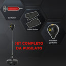 Punching Ball Sacco Boxe 45x45x133-151 cm da Terra con Guanti Nero