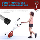 Cyclette Magnetica Pieghevole 43x97x109 cm con Display LCD Rossa