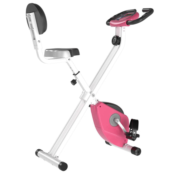 sconto Vélo d'appartement magnétique pliable 43x97x109 cm avec écran LCD rose