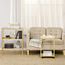 Tavolino Multiuso per Divano e Letto 39x35,5x59 cm con Ruote in Bambù Naturale