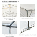 Tendostruttura con Pareti Removibili 12x6x3,2m in Acciaio e Polietilene Bianco