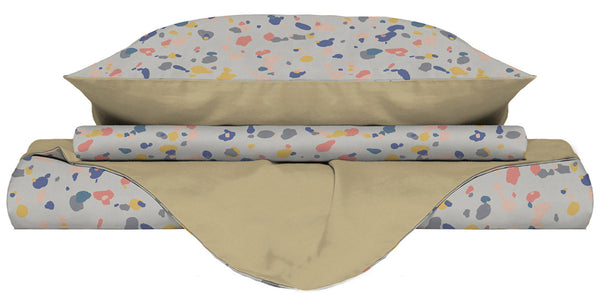 Housse de couette double face avec taies d'oreiller imprimées en arrière-plan prezzo