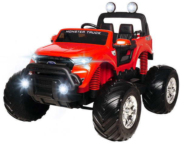 prezzo Voiture électrique pour enfants 2 places Véhicule tout terrain 24V avec permis Ford Monster Truck 4x4 Rouge