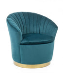 Poltrona Gilles Harbor in Tessuto effetto Velluto Verde petrolio