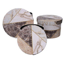 Set 3 Scatole in Similpelle marmo tondo 
