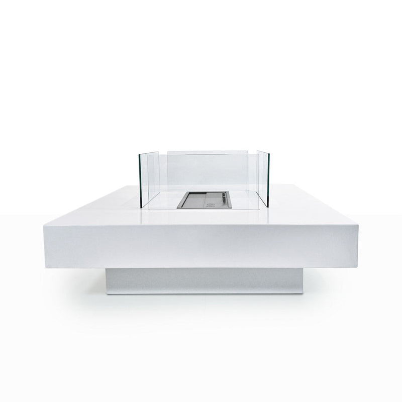 Camino a Bioetanolo da Pavimento 70x70x35 cm Panarea Bianco