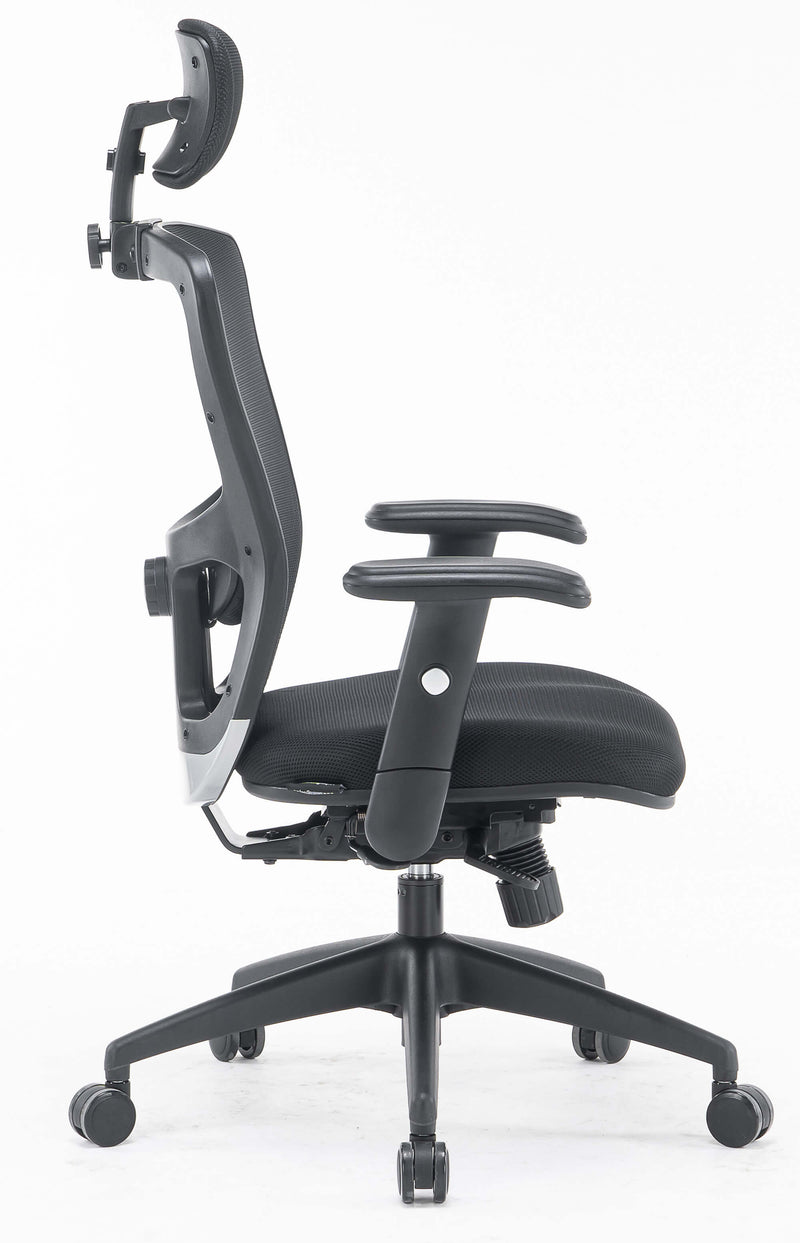 Sedia Poltrona Direzionale da Ufficio in Tessuto e Rete Philadelphia Nera