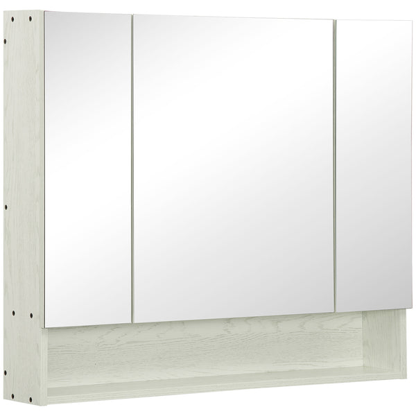 Meuble Miroir Salle de Bain avec Étagères Réglables, 3 Portes et Buffets, 90x15x75cm prezzo
