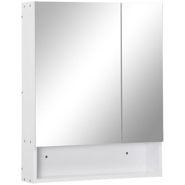 Armoire murale de salle de bain avec miroir 2 portes 60x15x75 cm en MDF blanc acquista